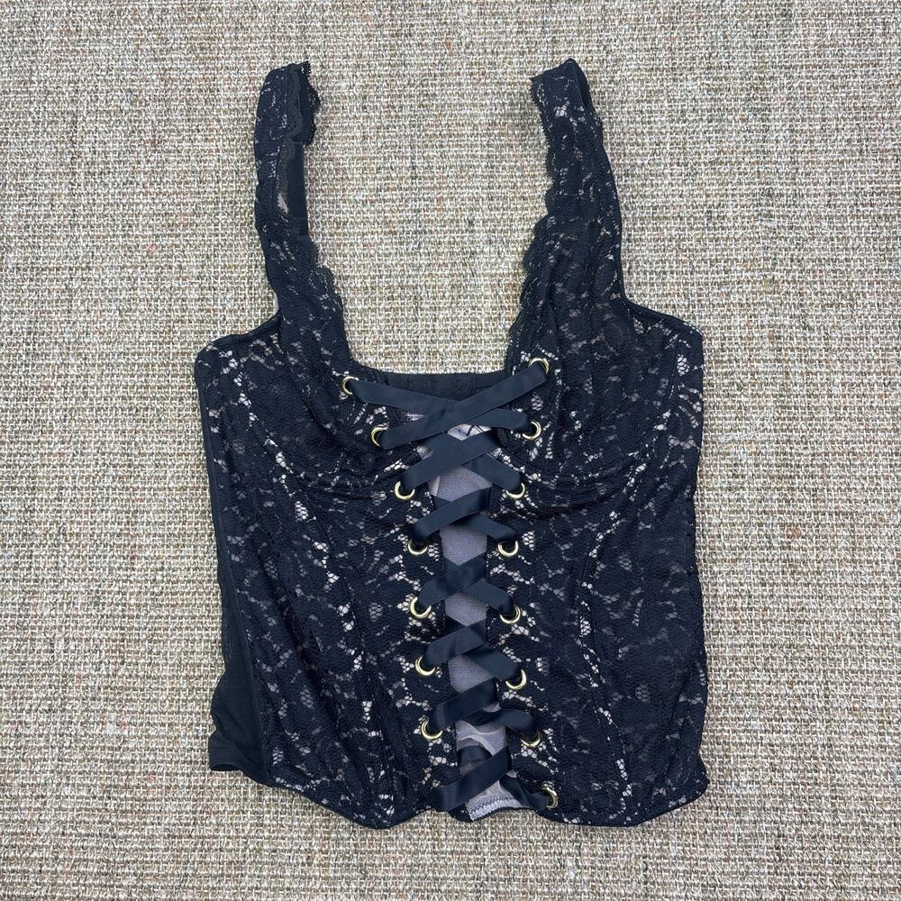🖤 Victoria's Secret Lace Corset Bustier Top | 34C | Black